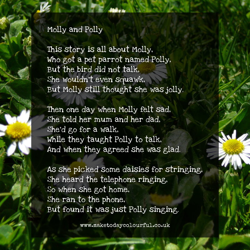 Poem on photo of daisies.