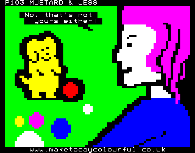 Mustard & Jess teletext comic.